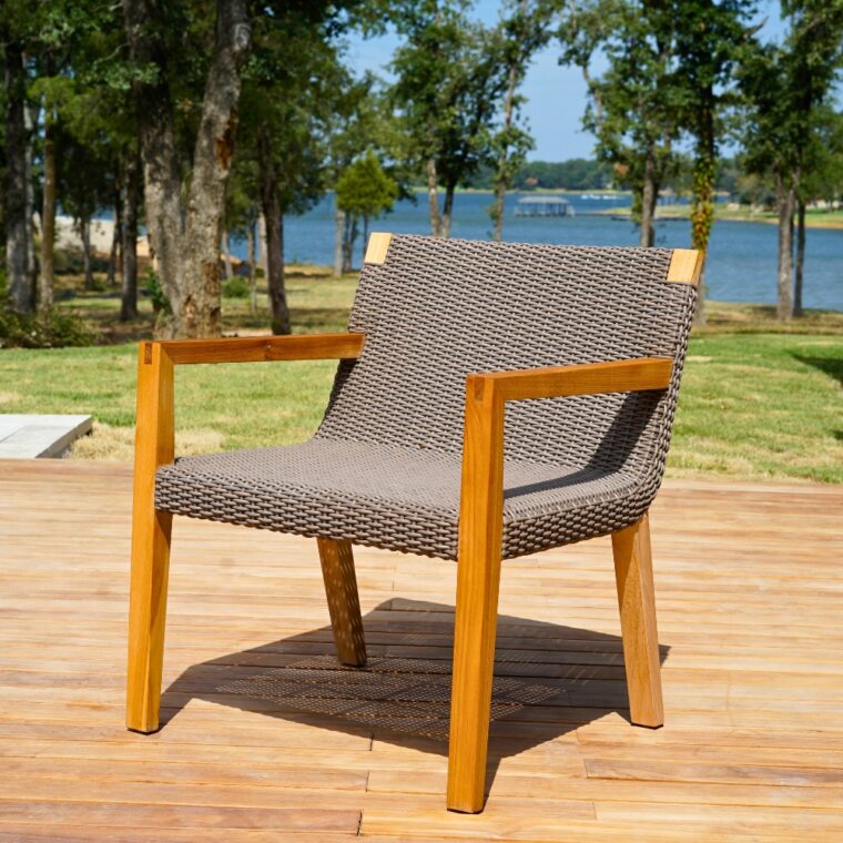 Glendale Teak and Wicker Lounge Chair