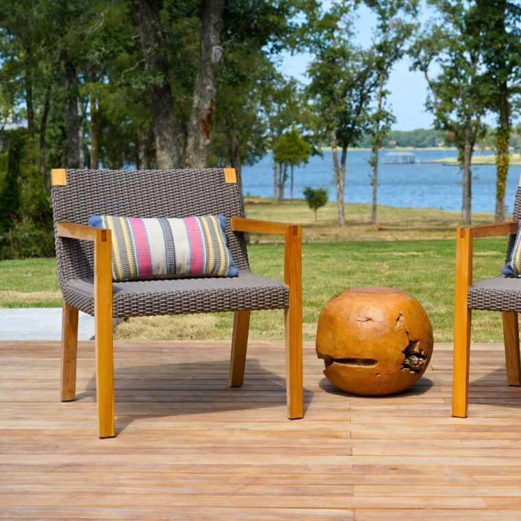 Glendale Teak and Wicker Lounge Chair