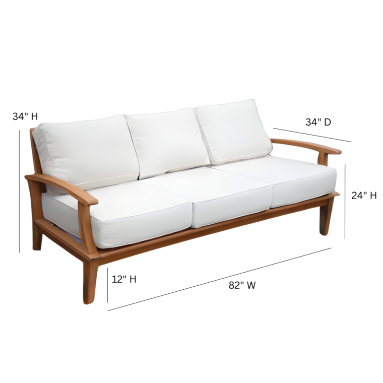 Pavilion 82-Inch Teak Sofa, White