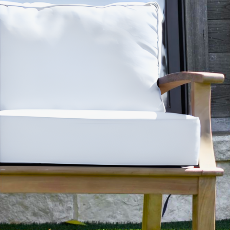 Pavilion 57-Inch Teak Sofa, White