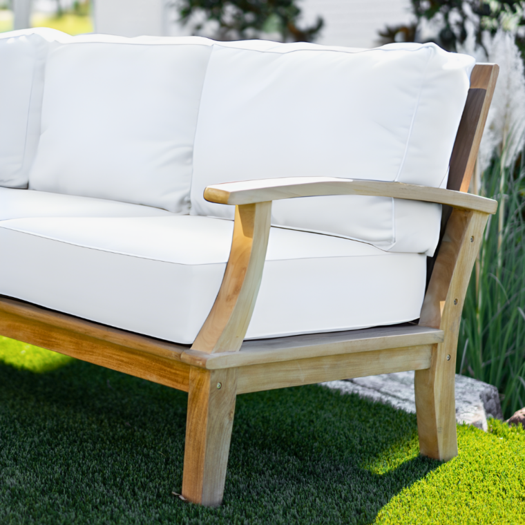 Pavilion 82-Inch Teak Sofa, White