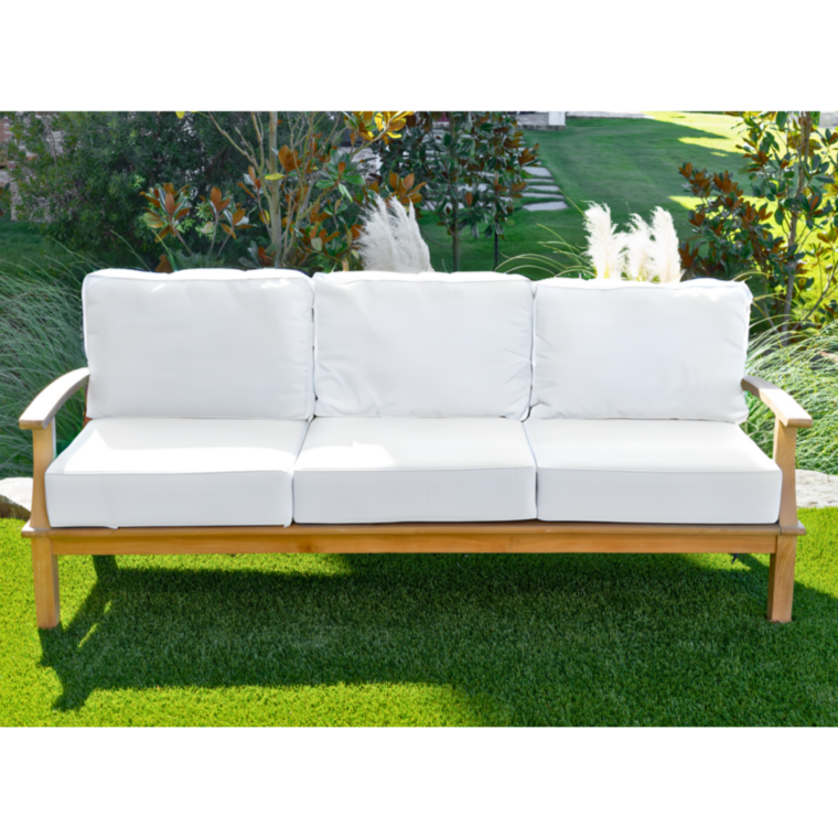 Pavilion 82-Inch Teak Sofa, White