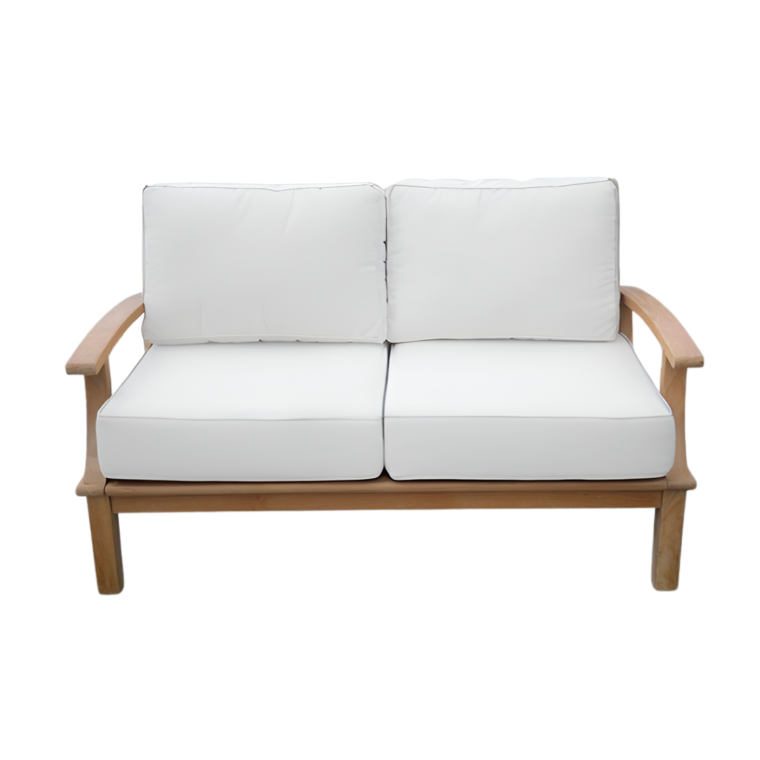 Pavilion 57-Inch Teak Sofa, White