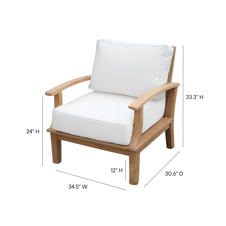 Pavilion Teak Lounge Chair, White