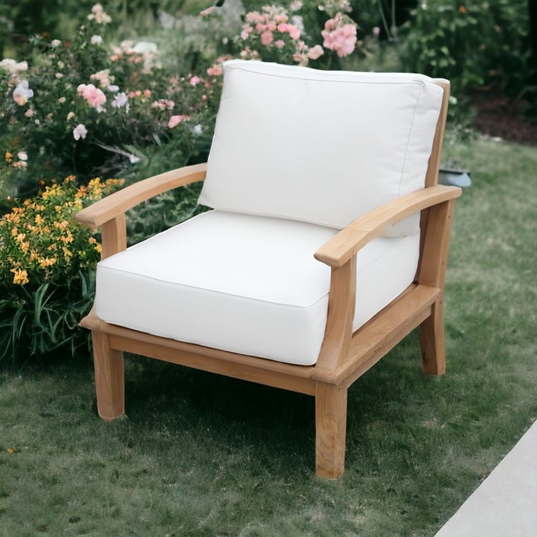 Pavilion Teak Lounge Chair, White