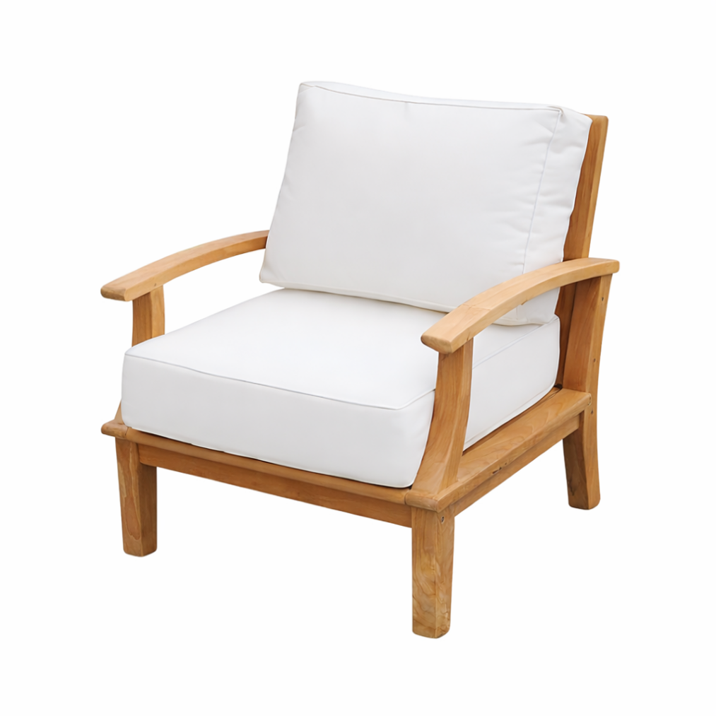 Pavilion Teak Lounge Chair, White
