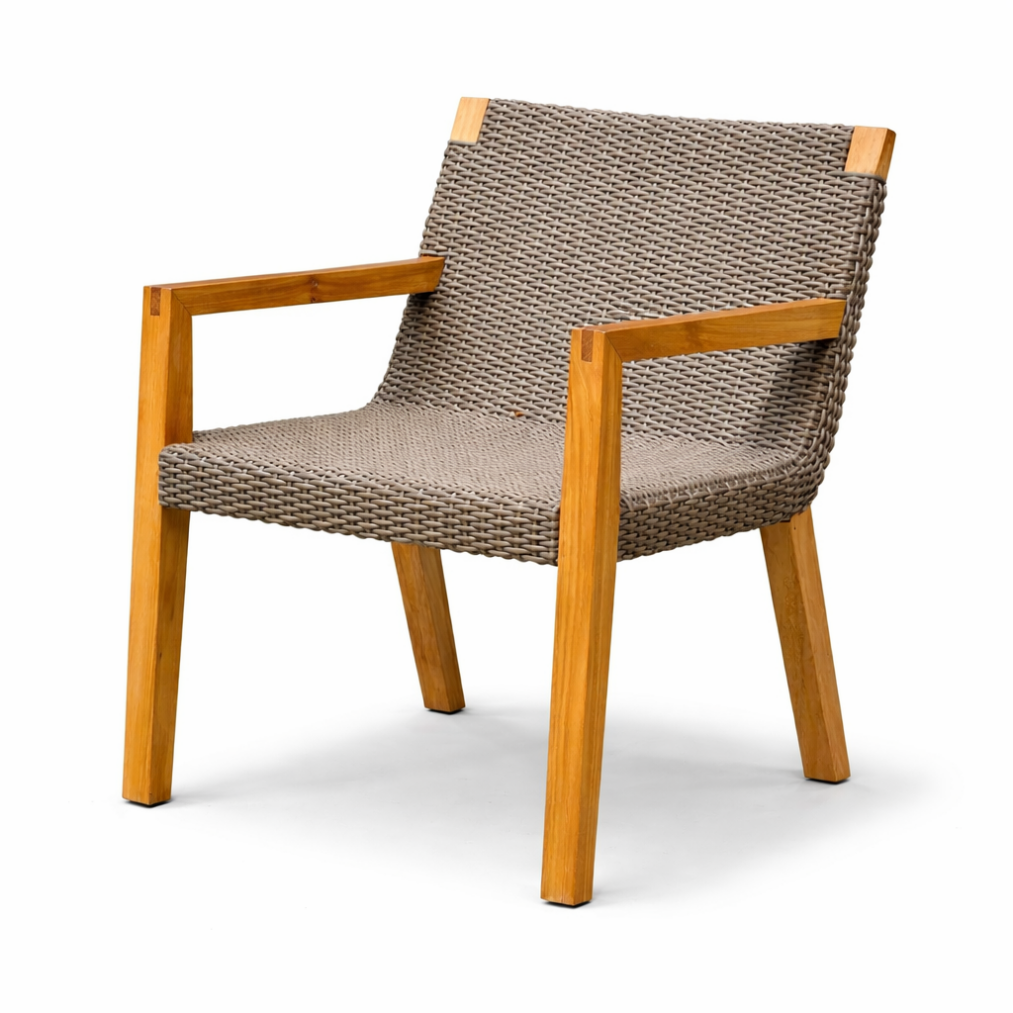 Glendale Teak and Wicker Lounge Chair