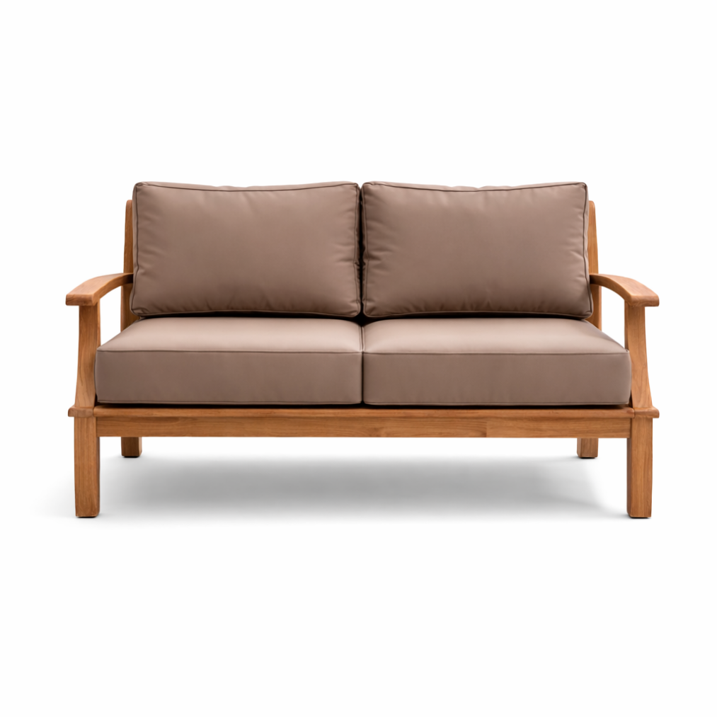 Pavilion 57-Inch Teak Sofa, Tan