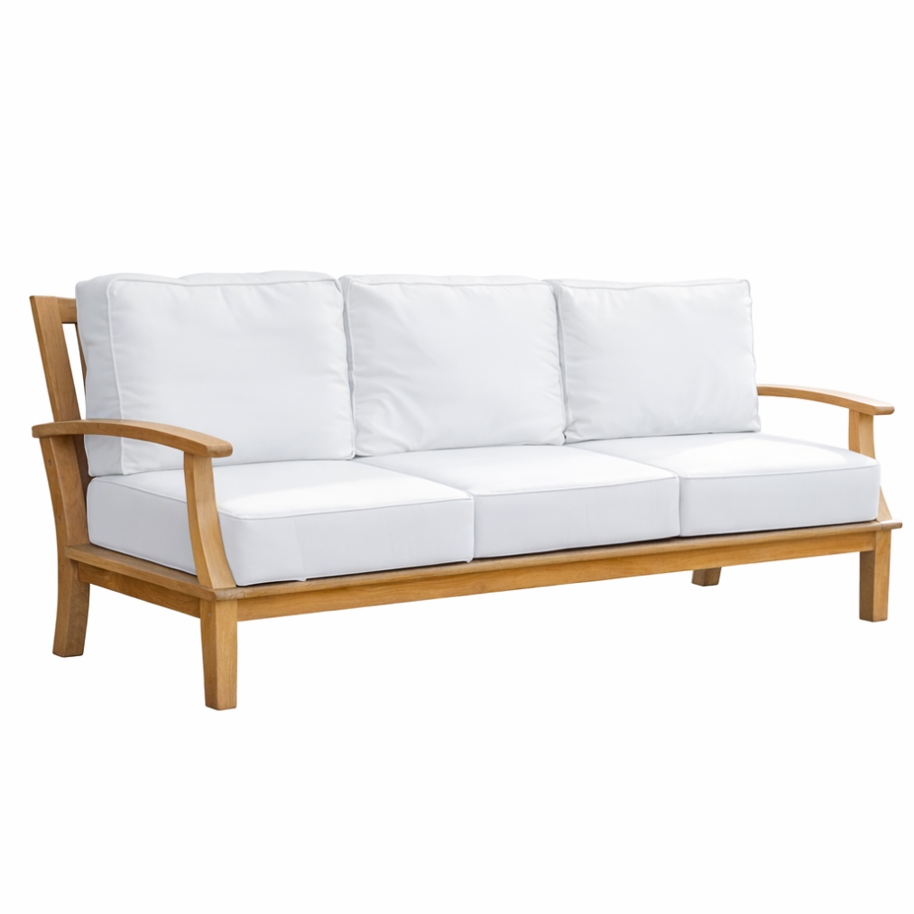Pavilion 82-Inch Teak Sofa, White