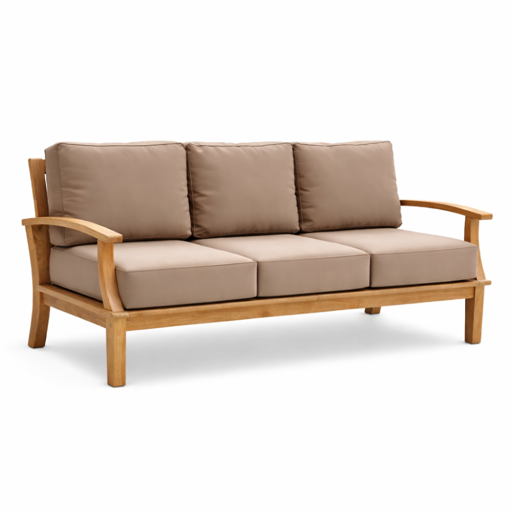 Pavilion 82-Inch Teak Sofa, Tan