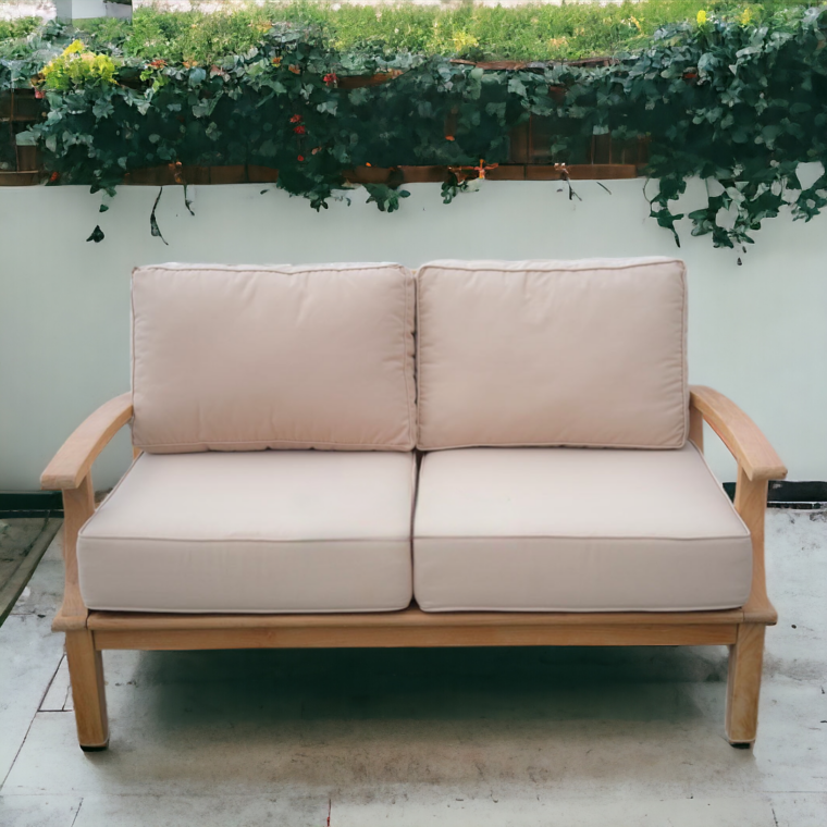 Pavilion 57-Inch Teak Sofa, Tan