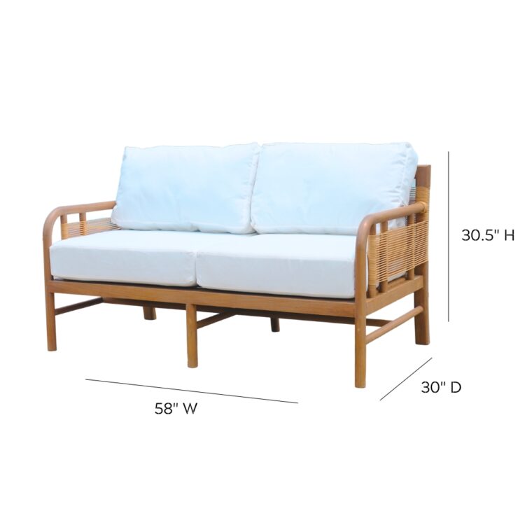 Westwood 58- Inch Teak Loveseat Sofa