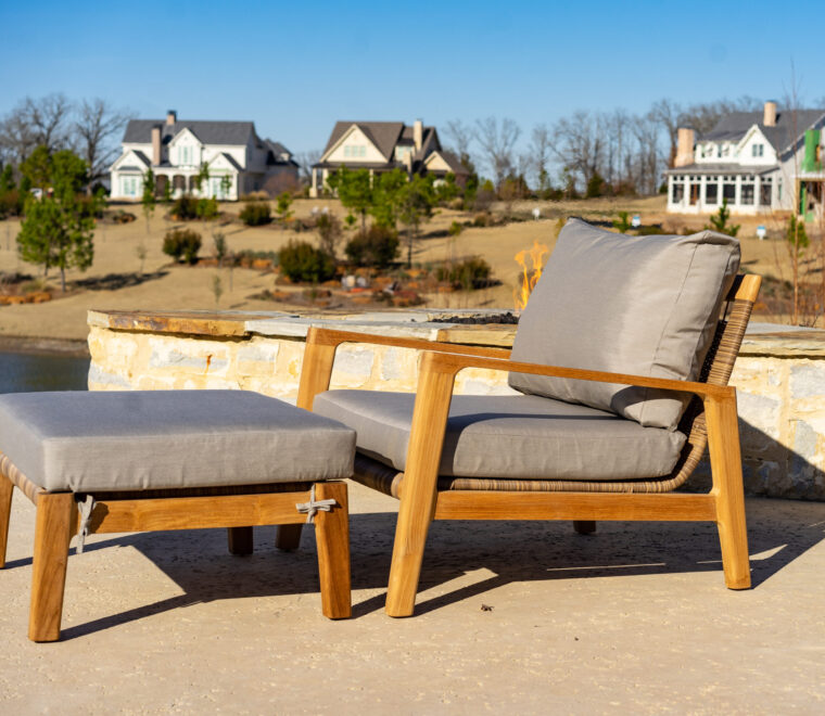 Maui Teak Outdoor Lounge Chair & Ottoman Set