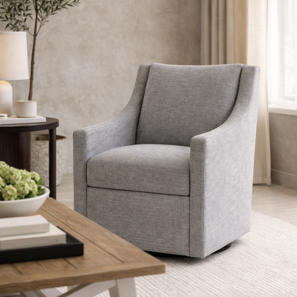Kansas Swivel Accent Chair, Grey