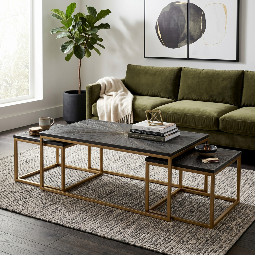 Lucy Coffee and Nesting Tables, Black