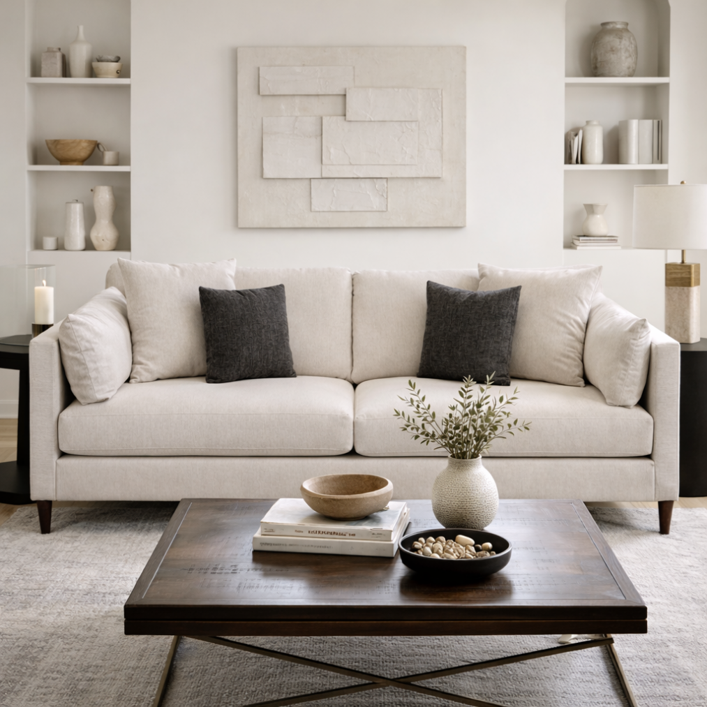 Uptown 96" Sofa, White