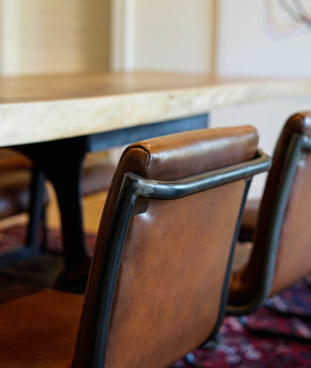 William Leather Dining Chair, Brown