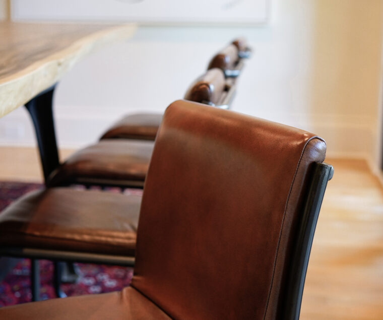 William Leather Dining Chair, Brown