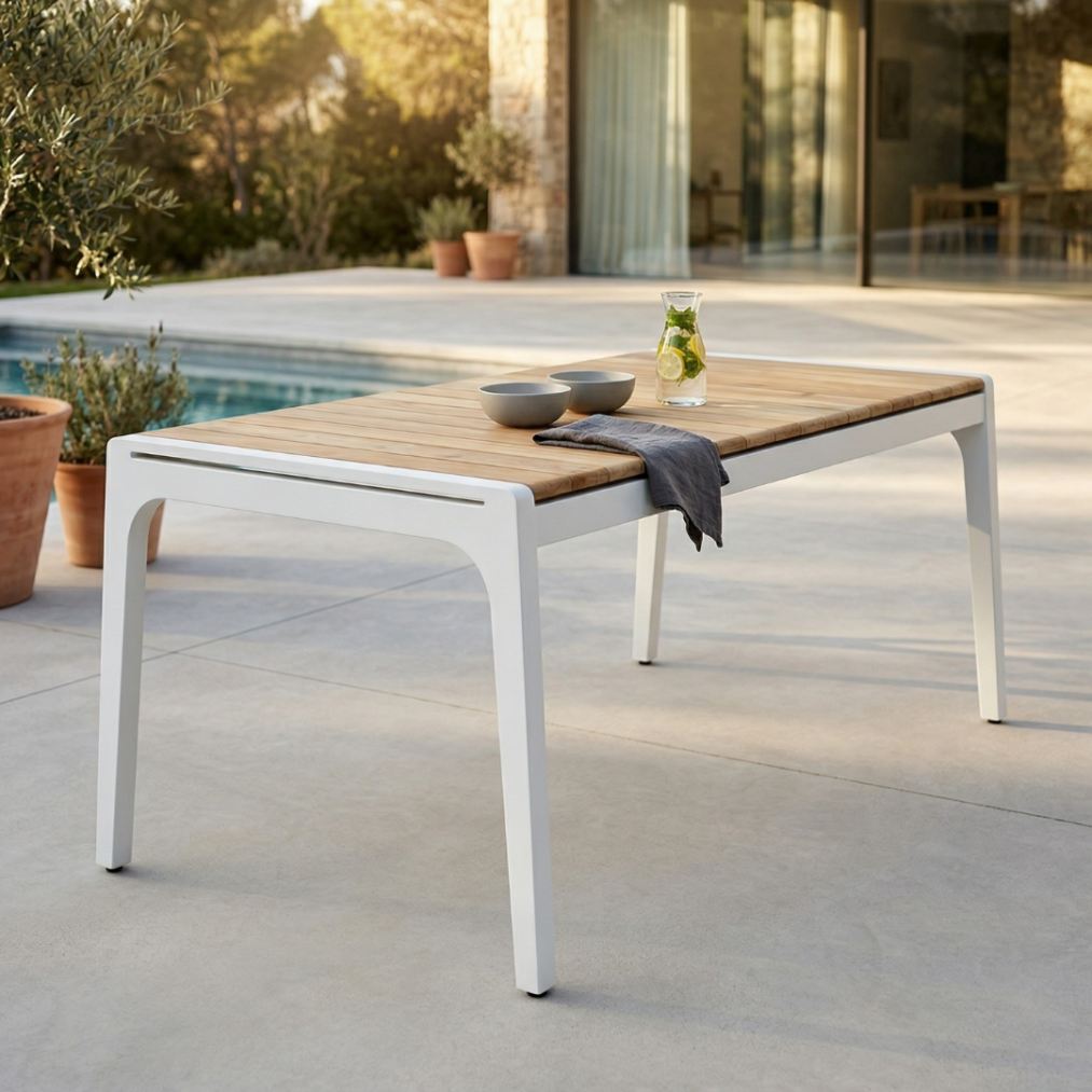 Catalina Largo Patio Dining Table, White