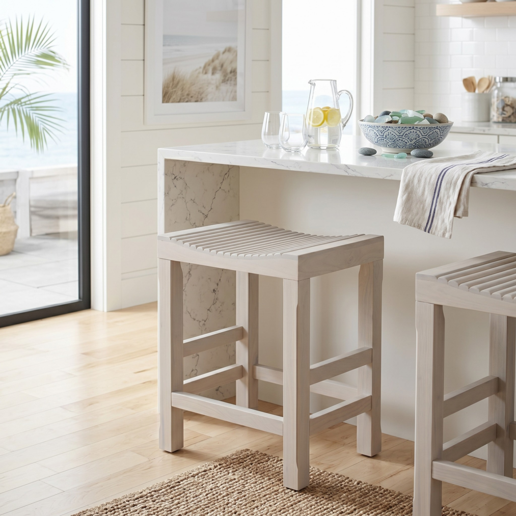 Tristan Counter Bar Stool, White